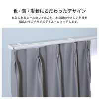 ホームテイスト 省エネサイドキャップ付きカーテンレール ダブルタイプ 伸縮 1600～3000mm ブラウン SH-29-TSD3 1本（直送品）