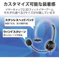 ヘッドセット 片耳 オーバーヘッド 4極ミニプラグ接続 ブラック HS-HP29TBK エレコム 1個（わけあり品）
