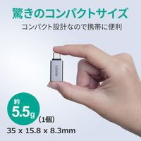 変換アダプタ USB-A[メス]-Type-C[オス] シルバー CB-A22 1セット（2個入） AUKEY（わけあり品）
