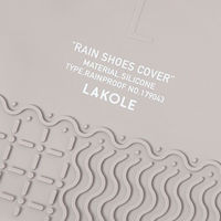 【LAKOLE/ラコレ】 ZIPレインシューズカバー M グレー（わけあり品）