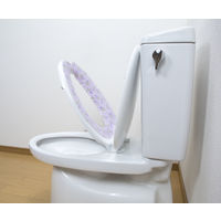日本製 消臭 洗える サンコー ずれない トイレ 便座カバー 便座シート 1組 ラベンダー バイオレット おくだけ吸着 KC-54