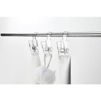 Like-it（ライクイット） タオルバー ポール フック ハンギングクリップ クリア 日本製 1セット（5個組）（わけあり品）