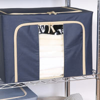 不二貿易 窓付&積み重ね収納ボックス 72L BL 63521 1個