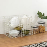 不二貿易 スタッキングワイヤーバスケット WH 37x26x18 26685 1個