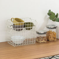 不二貿易 スタッキングワイヤーバスケット WH 26x18x18 26687 1個