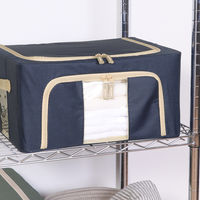 不二貿易 窓付&積み重ね収納ボックス 22L BL 63513 1個