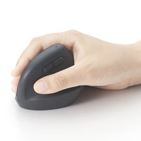 ナカバヤシ 無線静音　ミニエルゴ　5ボタン　BlueLEDマウス　ブラック MUSーRKF222BK 1個