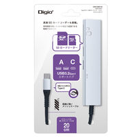 ナカバヤシ TypeーC　USB3.2Gen1　C1A2SDカードリーダー　シルバー COMーC3SD143SL 1個