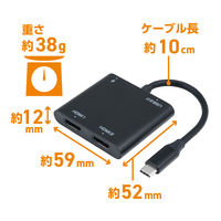 ナカバヤシ TypeーCーHDMI　ディスプレイ変換アダプタ　2台出力 USAーCHD6BK 1個