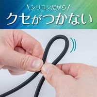 ナカバヤシ カテゴリー6A　柔らかシリコンLANケーブル　ブラック　2m C6AーSL020BK 1個