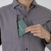 コーコス信岡 ストレッチ長袖シャツ SS チャコール A-7068 1着（直送品）