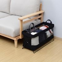 YAMAZEN 【荷物入れ】メッシュバスケット ワイドタイプ S 折りたたみ 収納ボックス HTB-SW(BK) 1個