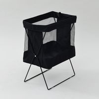 YAMAZEN 【荷物入れ】メッシュバスケット ハイタイプ S 折りたたみ 収納ボックス HTB-SH(BK) 1個