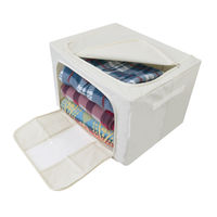 トレードワン 収納ボックス 透明窓付き 積み重ね 折りたたみ 幅50×奥行40×高さ32cm 90084 1個