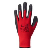 「現場のチカラ」川西工業 天然ゴム背抜き手袋 レッド L 1袋（10双） オリジナル