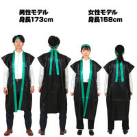 アーテック ソフトサテンロングハッピ Ｌ 黒／緑襟（ハチマキ付） 18450 1個