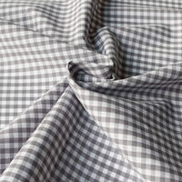日本紐釦貿易 40sギンガムチェック 中 巾110cm×10m切売カット グレー B53000Z-214-10M（直送品）