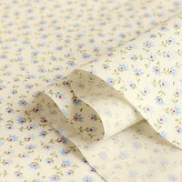 日本紐釦貿易 花柄プリント ブロード生地 巾112cm×5m切売カット ブルー系 B6100Z-3-3-5M 1セット(巾112cm×5m（直送品）