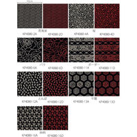 日本紐釦貿易 印伝調合皮スエードレザー生地 巾92cm×2m切売カット バラ柄 赤 KP4080-6D-2M 1セット(2m切売カット)（直送品）