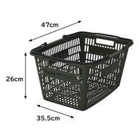 ベストコ　ベストコ 買い物かご バスケット ポリプロピレン製 収納 カーキ　MA-4115　1個