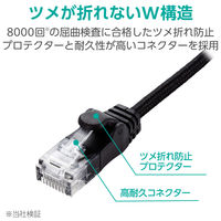 エレコム LANケーブル CAT6A 3m 爪折れ防止 高耐久 メッシュケーブル 黒 ECLDーGPAM/BK30 1個