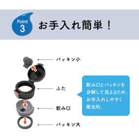 菊屋(KK) 軽量 ワンタッチボトル 480ml ブラック 4582451305041 1個（直送品）