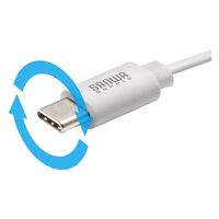 サンワサプライ  USB2.0 Type-C 巻取りケーブル  PD60W　ホワイト KU-CCP60M08W（直送品）