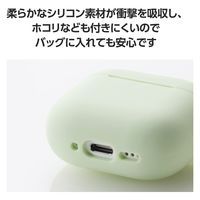 AirPods 4 ケース 用 シリコン カバー 衝撃吸収 落下防止 グリーン AVA-AP06SCGN エレコム 1個（直送品）