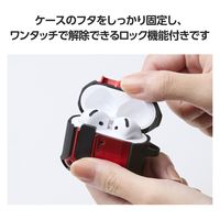 AirPods 4 ケース 用 耐衝撃 衝撃吸収 フタ開閉ロック機能 レッド AVA-AP06ZEROLRD エレコム 1個（直送品）