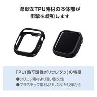 アップルウォッチ カバー Series10[42mm] バンパー ソフト ブラック AW-24BBPUBK エレコム 1個（直送品）
