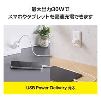 USB充電器 タイプC PD 30W PPS USB-C ×1 小型 しろちゃん EC-AC10230WF エレコム 1個（直送品）
