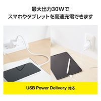 USB充電器 タイプC PD 30W PPS USB-C×1 小型 軽量 しろちゃん EC-AC7830WF エレコム 1個（直送品）
