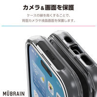 iPhone16 Pro ケース ハイブリッド 衝撃吸収 軽量 ブラック×クリア PM-A24CHVAIR2BK エレコム 1個（直送品）