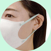 リーブル 3Dバイカラーマスク ホワイト×グリーン No.2876-GN 使い捨て　不織布　立体マスク　1箱（50枚入）