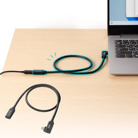 サンワサプライ USB5Gbps TypeーC延長ケーブル（L型・PD100W・0.5m） KUー5GCCP100ENL05 1本
