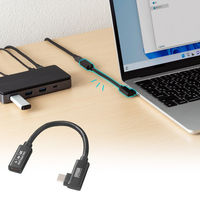 サンワサプライ USB5Gbps TypeーC延長ケーブル（L型・PD100W・0.1m） KUー5GCCP100ENL01 1本