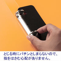 【旧品】アスクル　丸型ツイストリングファイル　A4タテ　2穴　背幅27mm　オレンジ　1冊 オリジナル