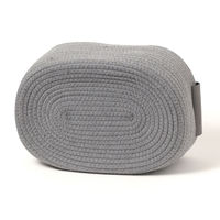 ロープ&フェイクレザーバスケット(L) グレー LAKOLE/ラコレ