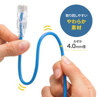 サンワサプライ カテゴリ6A LANケーブル（スリム、やわらか、ツメ折れ防止コネクタ） KBーSL6AYSー10BL 1本