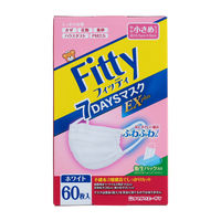 タマガワエーザイ フィッティ Fitty 7DAYSマスク EXプラス ホワイト やや小さめサイズ プリーツ　1箱（60枚入）