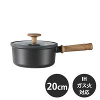 LIV PLUS CAROTE（カローテ） 片手鍋 蓋付 20cm IH ガス火対応 ブラック NMー5108 1個