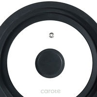 LIV PLUS CAROTE（カローテ） ガラス蓋 16cm 18cm 20cm 兼用 ブラック NMー5111 1個