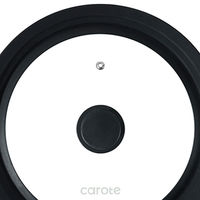 LIV PLUS CAROTE（カローテ） ガラス蓋 24cm 26cm 28cm 兼用 ブラック NMー5113 1個