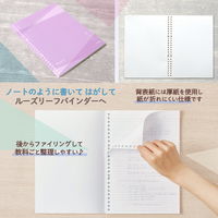 プラス ノート パスティ ノート型ルーズリーフ B5 ドット入り罫線 50枚 パープル 76031 1冊