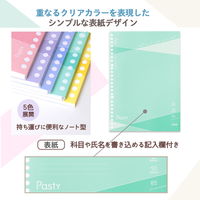プラス ノート パスティ ノート型ルーズリーフ B5 ドット入り罫線 50枚 グリーン 76033 1セット(1冊×3)