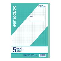 日本ノート 学習帳 スクールライン+ セミB5 5mm方眼罫 グリーン 30枚 LSP5G 1セット(1冊×3)