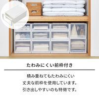【引き出し収納】　天馬　フィッツケース 74ー44M　ホワイト/クリア　幅44.0×奥行74.0×高さ23.0cm　1個