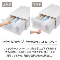 【引き出し収納】　天馬  フィッツケース アドバンス 55ー35Lホワイト/クリア　幅35.0×奥行55.0×高さ30.0cm　1セット（1個×3）
