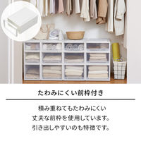 【引き出し収納】　天馬　フィッツケース 53ー44S　ホワイト/クリア　幅44.0×奥行53.0×高さ18.0cm　1セット（1個×5）