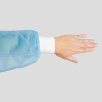 オオサキメディカル アイソレーションガウン ニット袖 ブルー 51045  不織布　使い捨て　感染予防　1袋（10枚入）